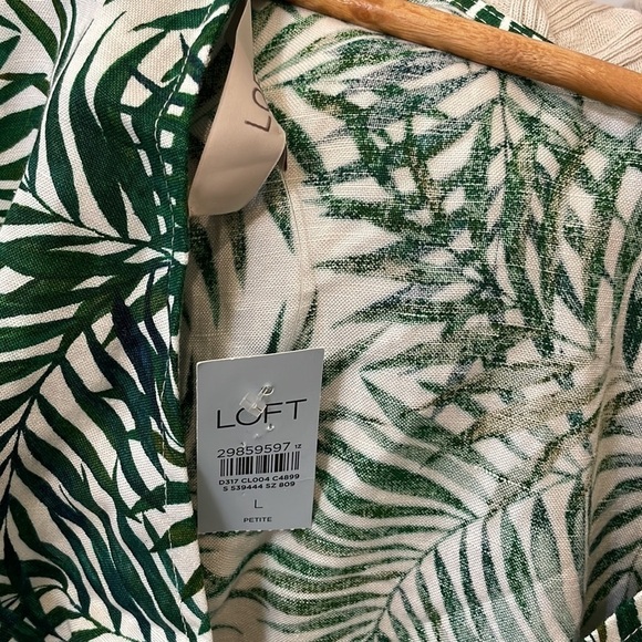 Loft Palm Tie Back Romper. Size LP. Tropical Vacation Cruise Honeymoon Resort - Picture 6 of 7